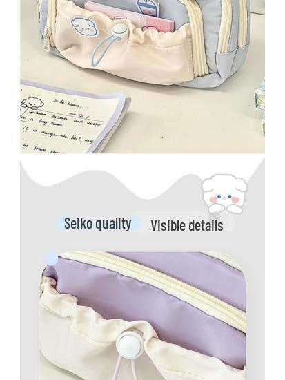 High-Capacity Cute Pencil Case for Girls - Perfect for Elementary and Junior High Students