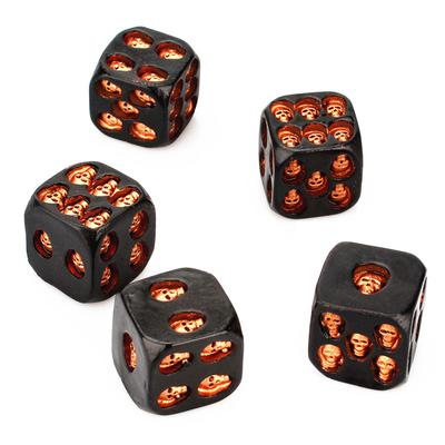 Dice Set 18mm Gold and Silver Skull Dice Set Nightclub Bar Chess Game Ghost Head Dice Resin Crafts