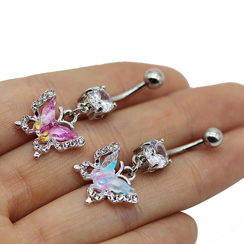 Anneau de nombril Tempérament Délicat Pour Femmes Filles Tendance Papillon Sexy Anneaux de Nombril Bijoux Piercing Corporel Cadeaux