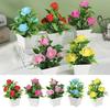 With Pots Artificial Rose Potted Plant Artificial Rose Bonsai Decor Set  Wedding Party Decortion