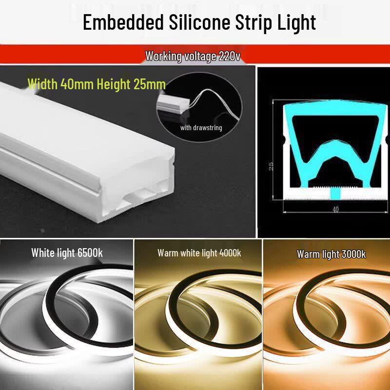 

Flexible Embedded 220V Silicone Linear LED Strip Light
