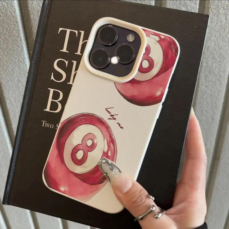 

Number Eight Billiard Ball Pattern Lichee leather pattern Phone Case For Samsung A57 A36 A26 A07 A55 A35 A16 A06 A54 A05 4G 5G Samsung A32 4G