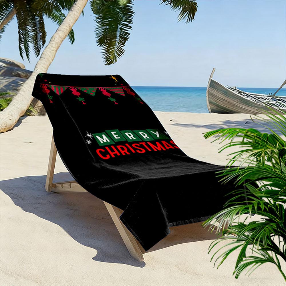 Festive holiday joy tapestry Print beach towel, quick drying, suitable for travel, outdoor sports, jogging, the beach and swimming, gift