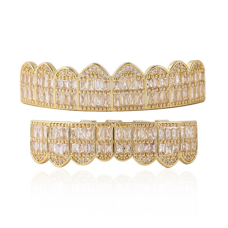 Zircon-Encrusted Irregular Hip-Hop Grillz Jewelry
