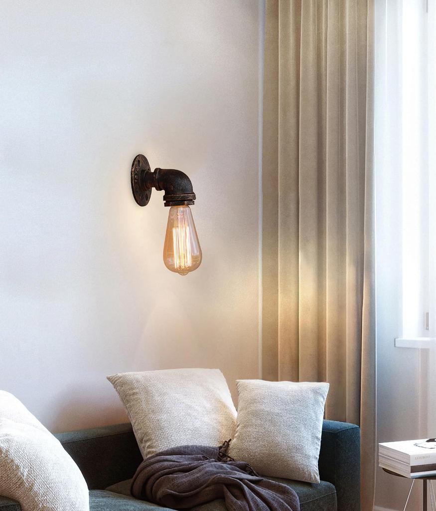 Chikazari Faucet-shaped Wall Lamp, Wall-mounted Lighting, Bracket Light, Industrial Rusty Vintage Pipe Wall Light, Stylish Bracket Light, Western Styl