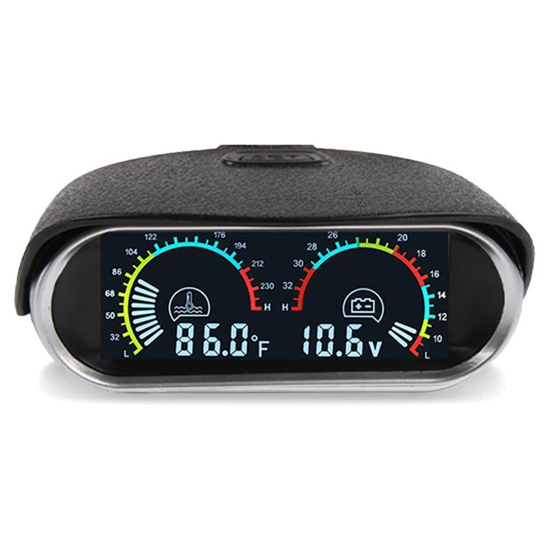 12V Auto 2-in-1 LCD-Anzeige Voltmeter + Wassertemperaturanzeige Mit 1/8 NPT Temperatursensor Wassertemperaturanzeige für Auto LKW