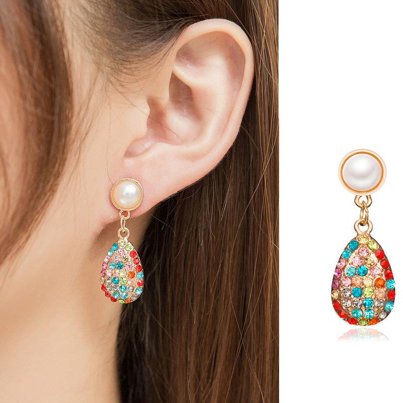 

Новые корейские винтажные цветные серьги-капли из циркона для женщин, модные имитационные жемчужные серьги, ювелирные изделия, свадебные аксессуары