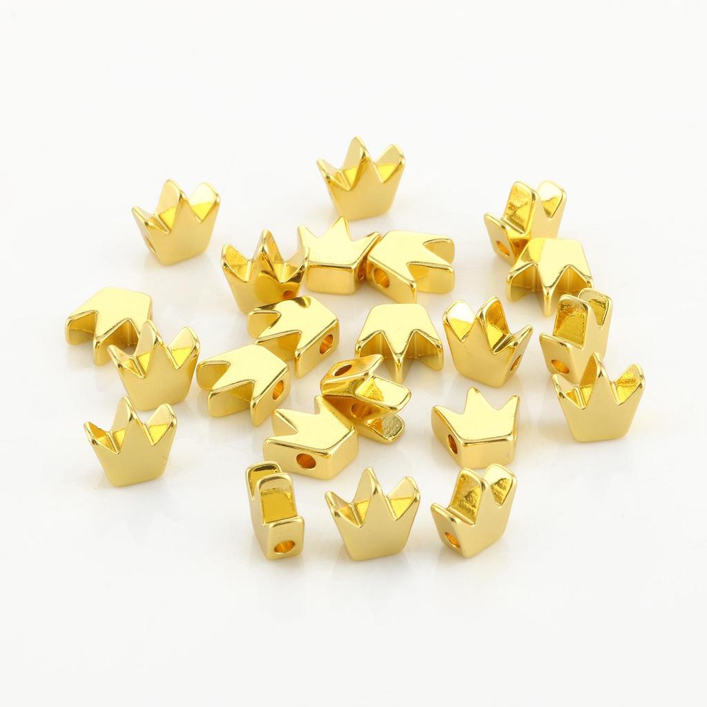 10pcs Copper Beads Charms Cross Heart Star Moon Beads Plated Crafts Color Retention Beads for Jewelry Making Diy Bracelet Necklace