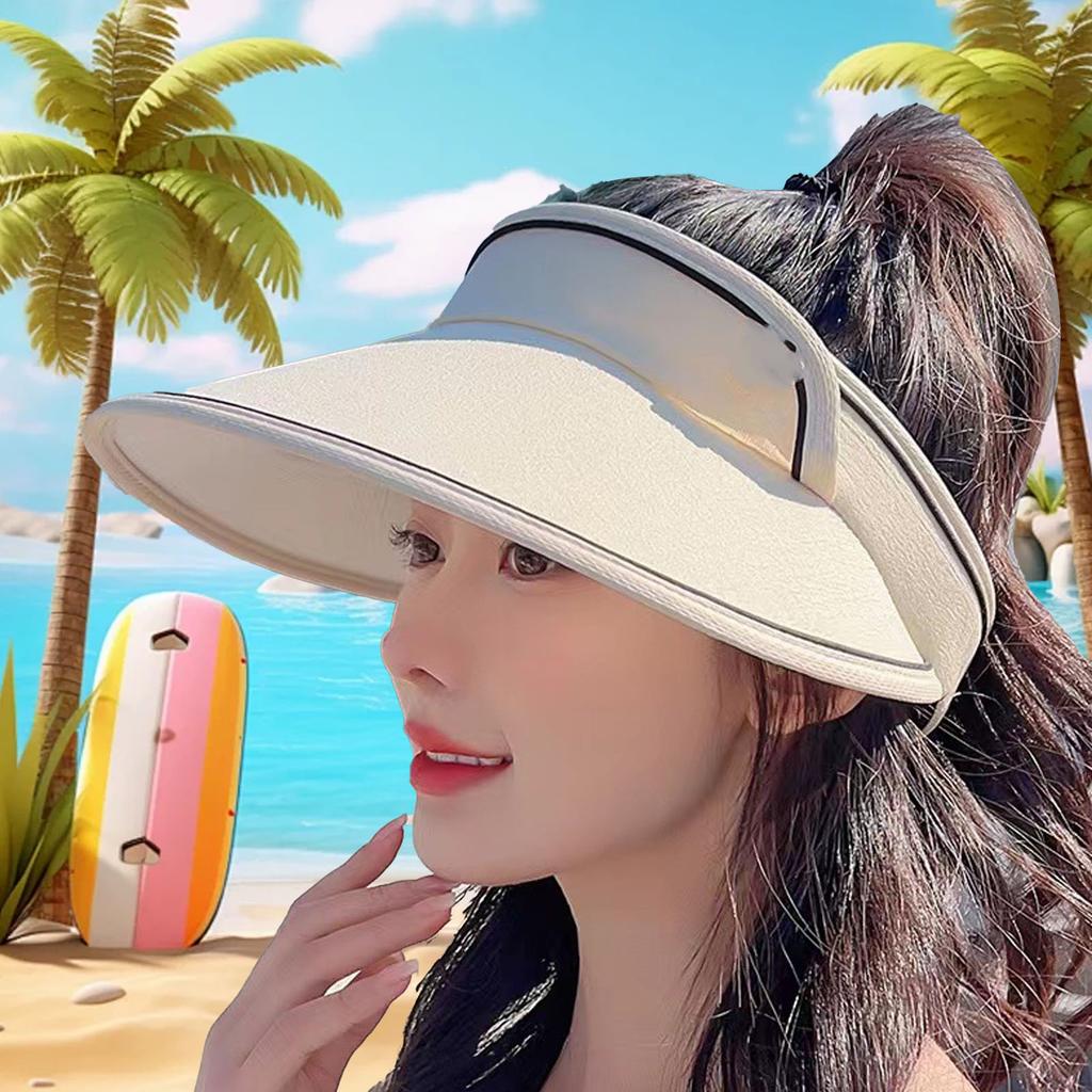 Women Sun Hat Large Brim UV ive Beach Sun Hat Fashionable Acrylic Fibres