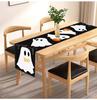 1pc White Black Halloween Table Runner with Ghost Spooky  Dustproof Durable Tablecloth for Halloween Theme Party Decoration