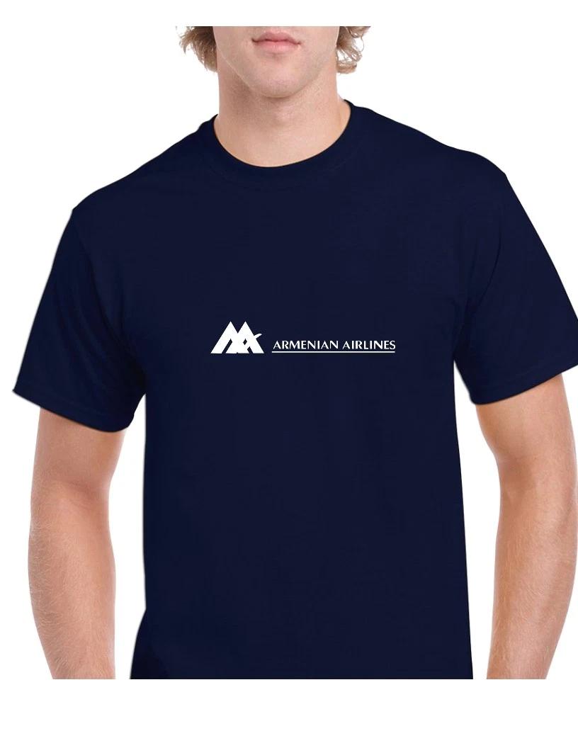 

Armenian Airlines White Logo Aviation Geek Navy Blue Cotton T-Shirt S