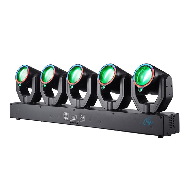 180w 5-Head XY Rotating Stage Disco Light  DMX512 Sound Control RGBW Beam+Green Laser Colorful LED Party Bart Lamp