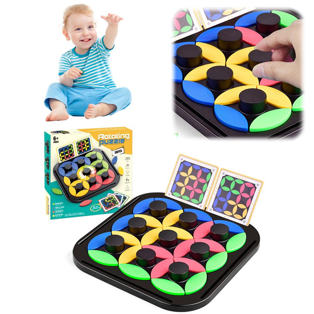 Kids Rotating Puzzle Tangram Table Games Fun Intelligence Desktop Games for Kids Age 4 5 6 7 8 Birthday Gifts