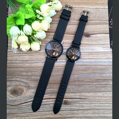 Student Couple Stylish Spire Glass Belt Quartz Watch