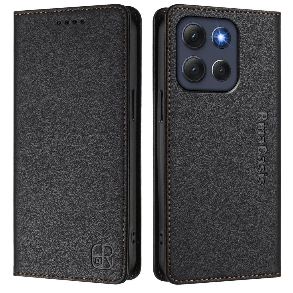 For Motorola Moto G86 5G Leather Case RINACASIS RC01 Phone Cover with RFID Blocking Wallet Stand