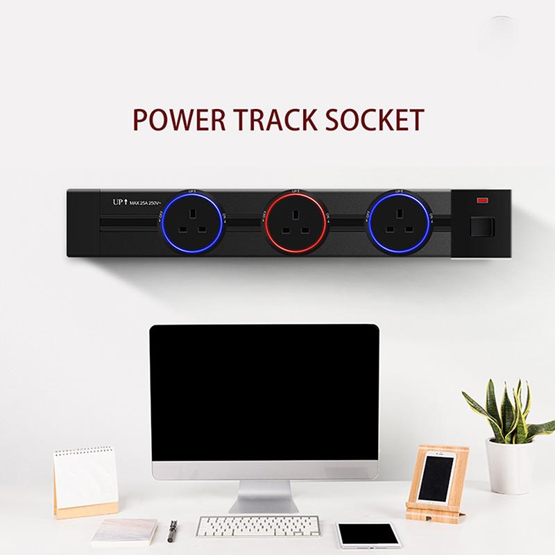 400mm/600mm/800mm Elektrische Verlängerung Steckdosen Power Track Buchse Küche Versteckte Verdeckte Wand Outlet Power Track