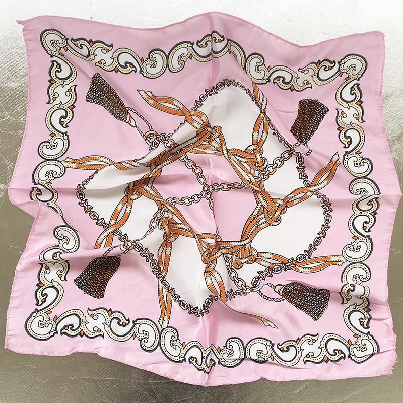WTEMPO 4PCS All Seasons Printed Silk Scarves Retro Women's Classical Stylish Soft Lightweight Scarves Bags Decor Kerchief