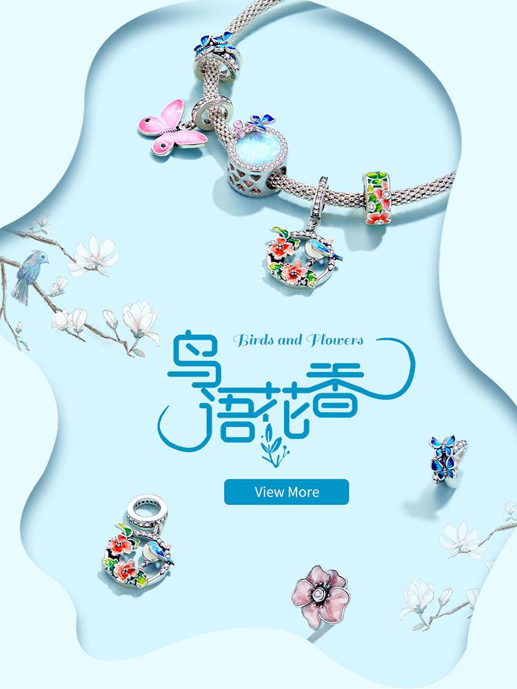 S925 Silver Blue Butterfly Beads - Romantic Spring DIY Accessory SCC1731