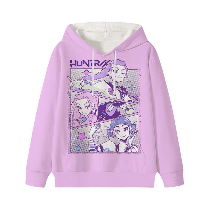 

Толстовка Demon Hunters Zoey Rumi Mira KPop Huntrix Girl Детская толстовка Детская Саджа Мальчики Пуловер Харадзюку Осень Зима Топы 130