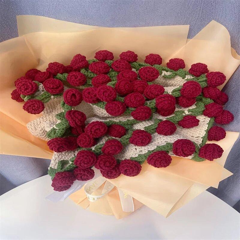 Finished Rose Cape Blanket For Girls Decorative Bouquet Blanket Knit Throw Blanket For Couch Mother'S Day Gift Birthday Gift