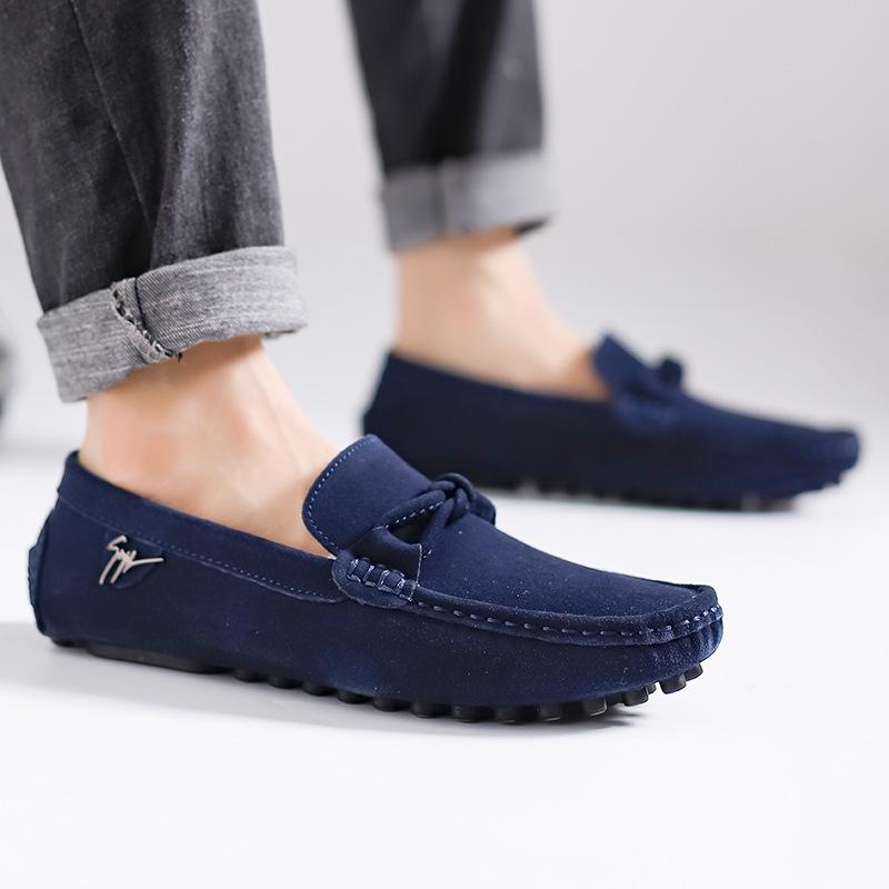

Doudou shoes men s Korean version personality breathable spring and summer spirit new matte youth one-pedal shoes tide 47 синий