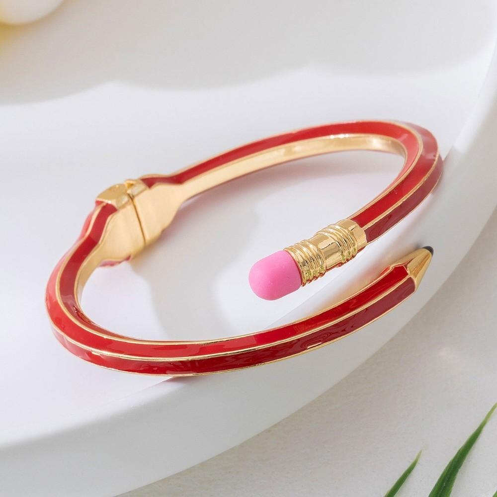 Trendy Pencil Bangle Unique Fashion Cuff Bracelet Stylish Cross Enamel Bracelet  Festival красный