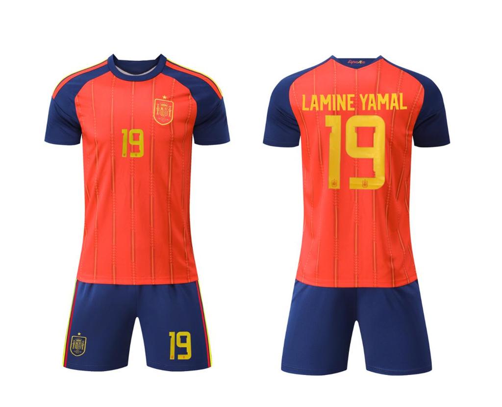 Zestaw koszulek piłkarskich reprezentacji Hiszpanii: Dzieci i dorośli (Rozmiar 14-3XL)