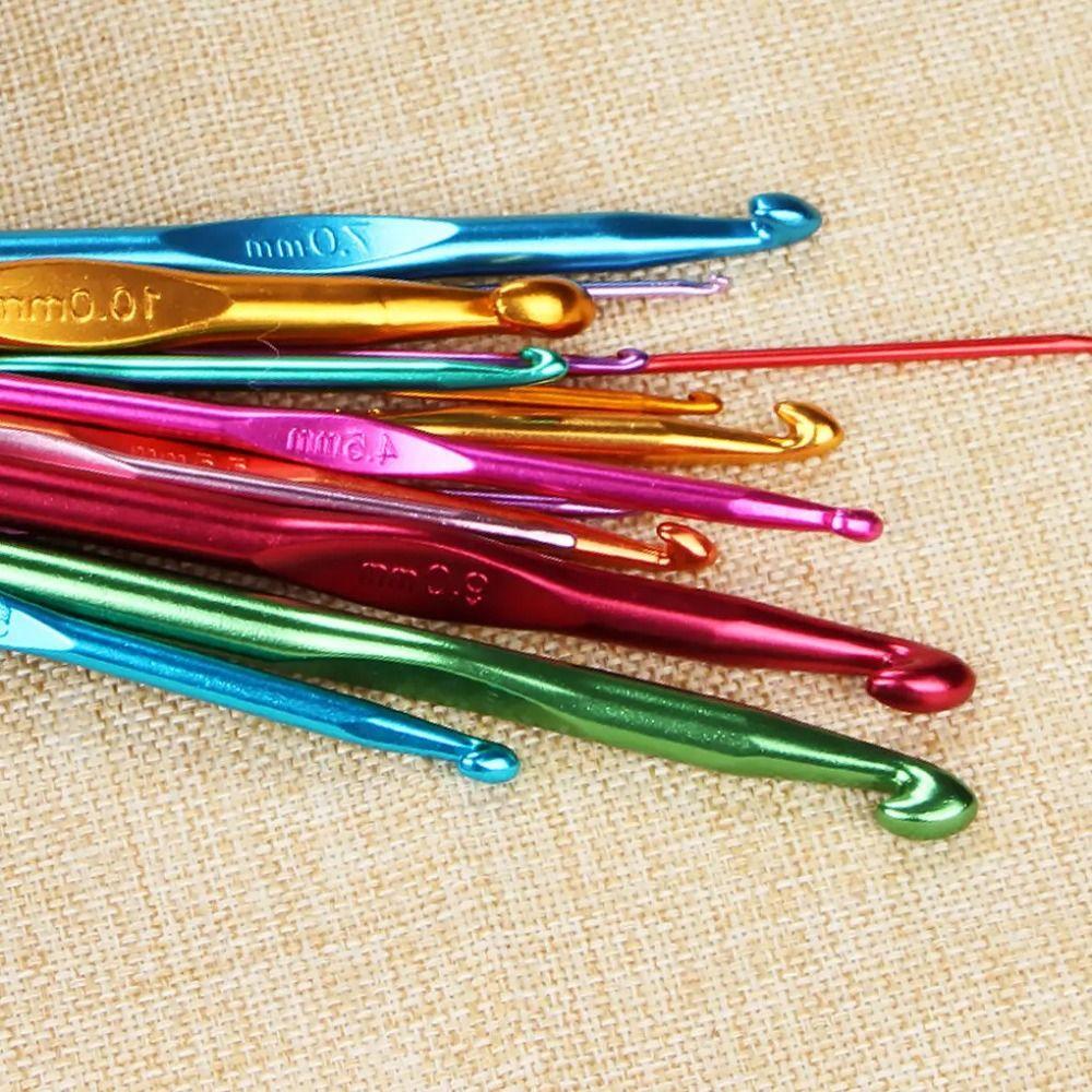 Comfortable Crochet Needles Set Multicolored Handle Crochet Knitting Knitting Needle  Sewing Tools