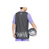 Li-Ning Sports Basketball Series Letter Pattern Print Basketball Vest Men Tops Black White AAYR371-6