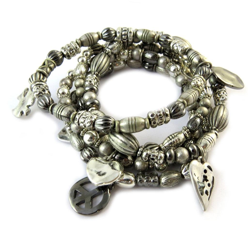 Les Trésors De Lily [F3367] - Silver 'Cunegonde' Designer Bracelet