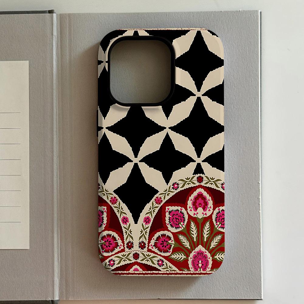 Luxury Retro Red Album Phone Case for iPhone 17 16 15 14 13 12 11 X XS XR XSMAX Air Pro Max Plus Luxury Double-layer Back Cover