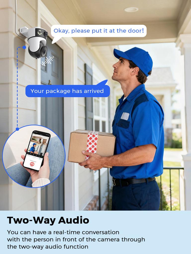 OKAM PRO Home Security Camera HD 5MP 5G WiFi IP CCTV PIR Mobile Tracking Color Night Vision Two-Way Intercom AI Smart Camera