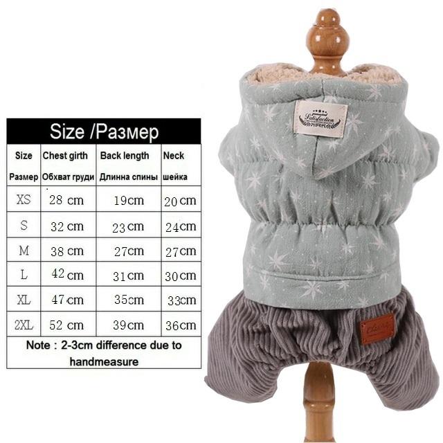 Corduroy Warm Fleece Teddy Pet Overalls Winter Dog Clothes Dog Jumpsuit Pet Cat Clothing