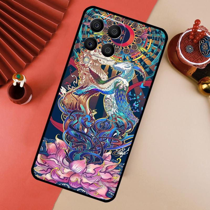 Chinese Zodiac Dragon Tiger For Samsung Galaxy M13 M14 M33 M12 M32 M52 M31 M55 M15 M11 M21 M35 M53 M34 M54 M06 M16 Case