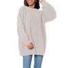 Fashionable Women's Thick-knit Pullover Round Neck Cable Sweater