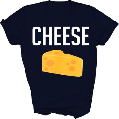 Costume d'Halloween Macaroni au Fromage assorti amusant T-shirt unisexe Cadeau Femmes Hommes T-shirt (Marine;4XL)