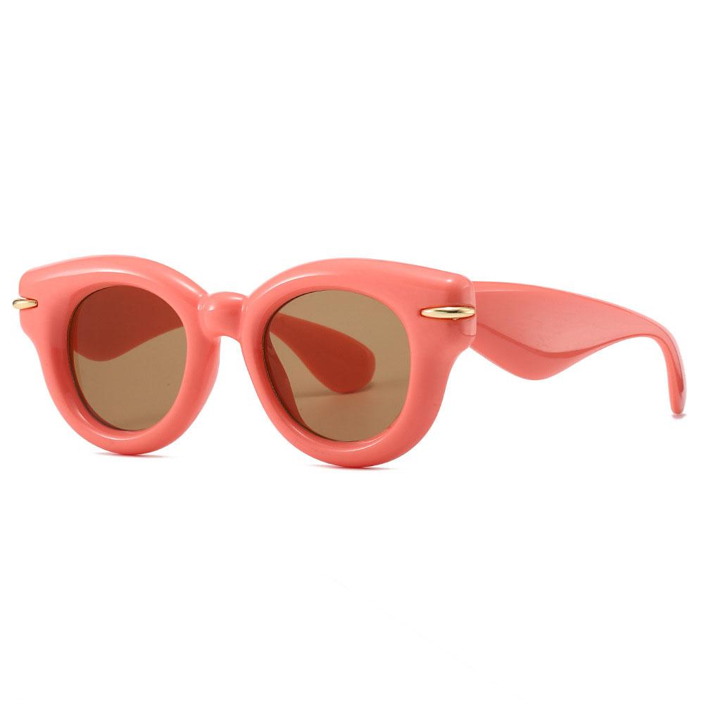 Y2K Luxury Designer Bubble Big Frame Round Sunglasses Vintage Punk Pink Shades for Women Men