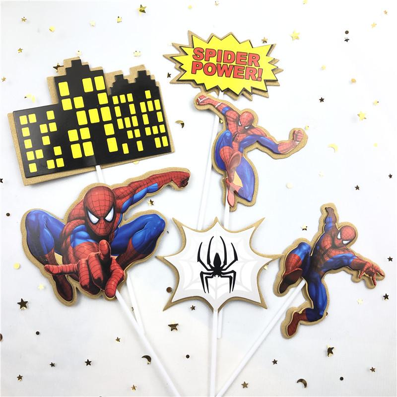 Spider-Man Cake Figurine, Cartoon Toy Baking Accessory for Boys' Birthday Desserts