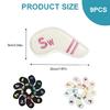 9Pcs Golfs Club Head Cover Golfs Club Cover Iron Headcover PU Leather Iron Head Cover Waterproof Golfs Putter Cover Set