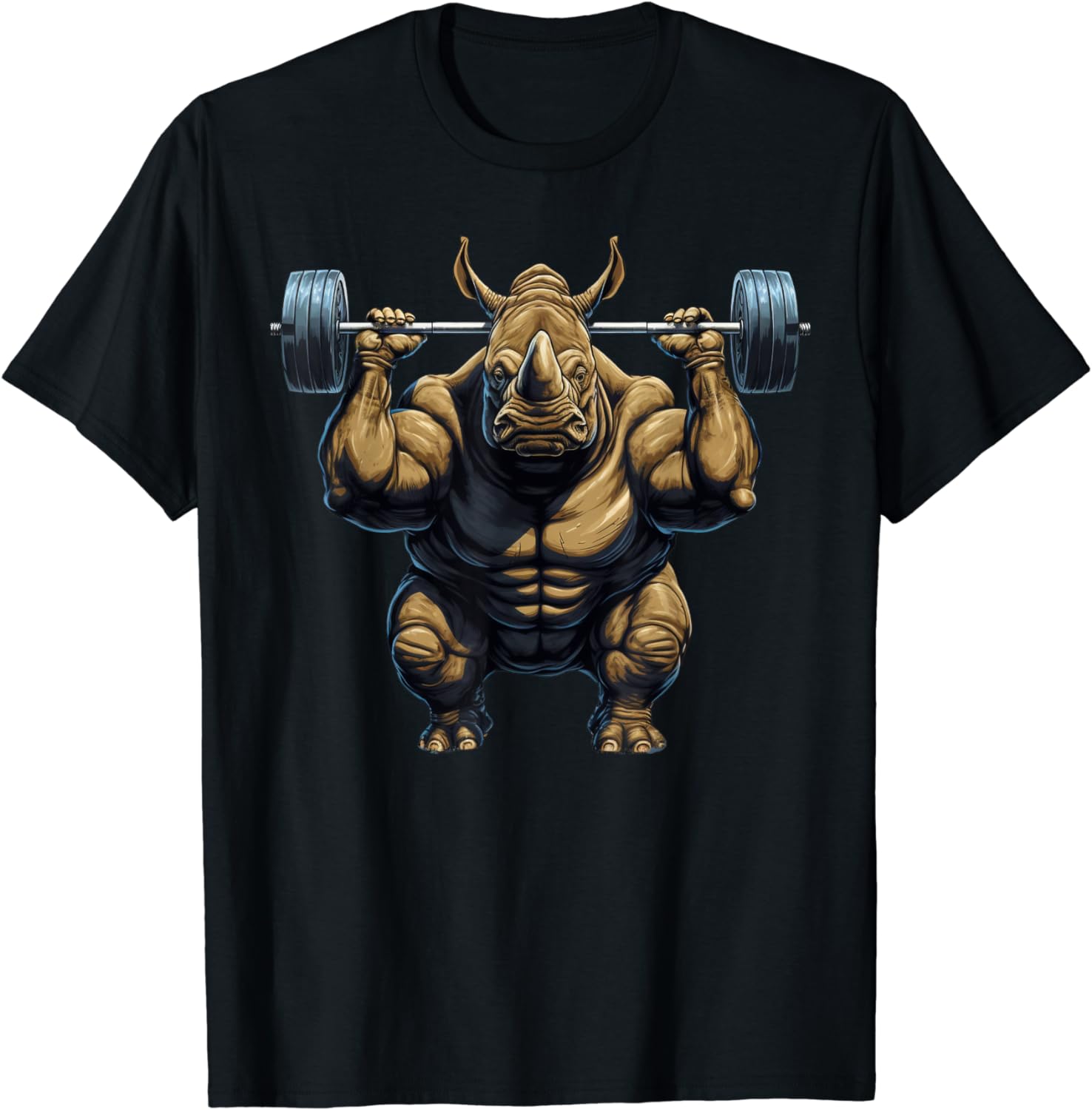 Rhino Powerlifting Weightlifting Rhinoceros Gym Workout TShirt Graphic T Shirts Unisex Clothing Camisas S