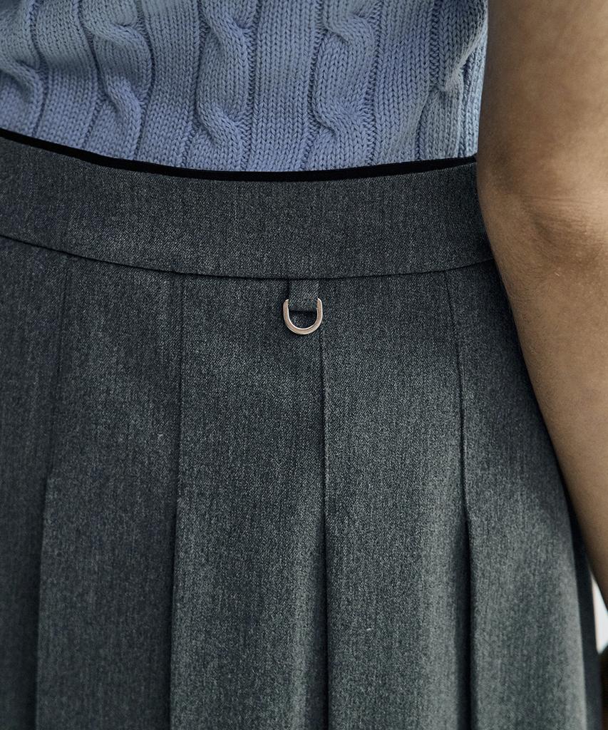 SERGIO TACCHINI W Tr Asymmetrical Pleated Skirt (D.Grey)