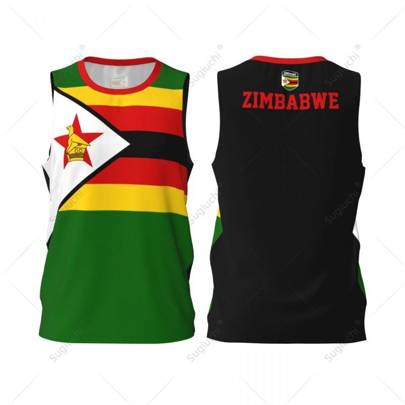 Zimbabwe Flag Men Basketball Sports Running Fitness Multifunction Sleeveless tshirt Exclusive Custom Name Nunber