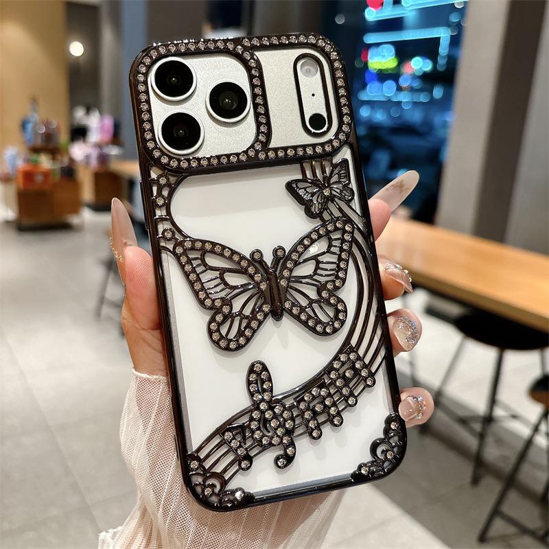 

Luxury Rhinestone Butterfly Protective Case for Apple 17 Pro Max Apple 14 Plus
