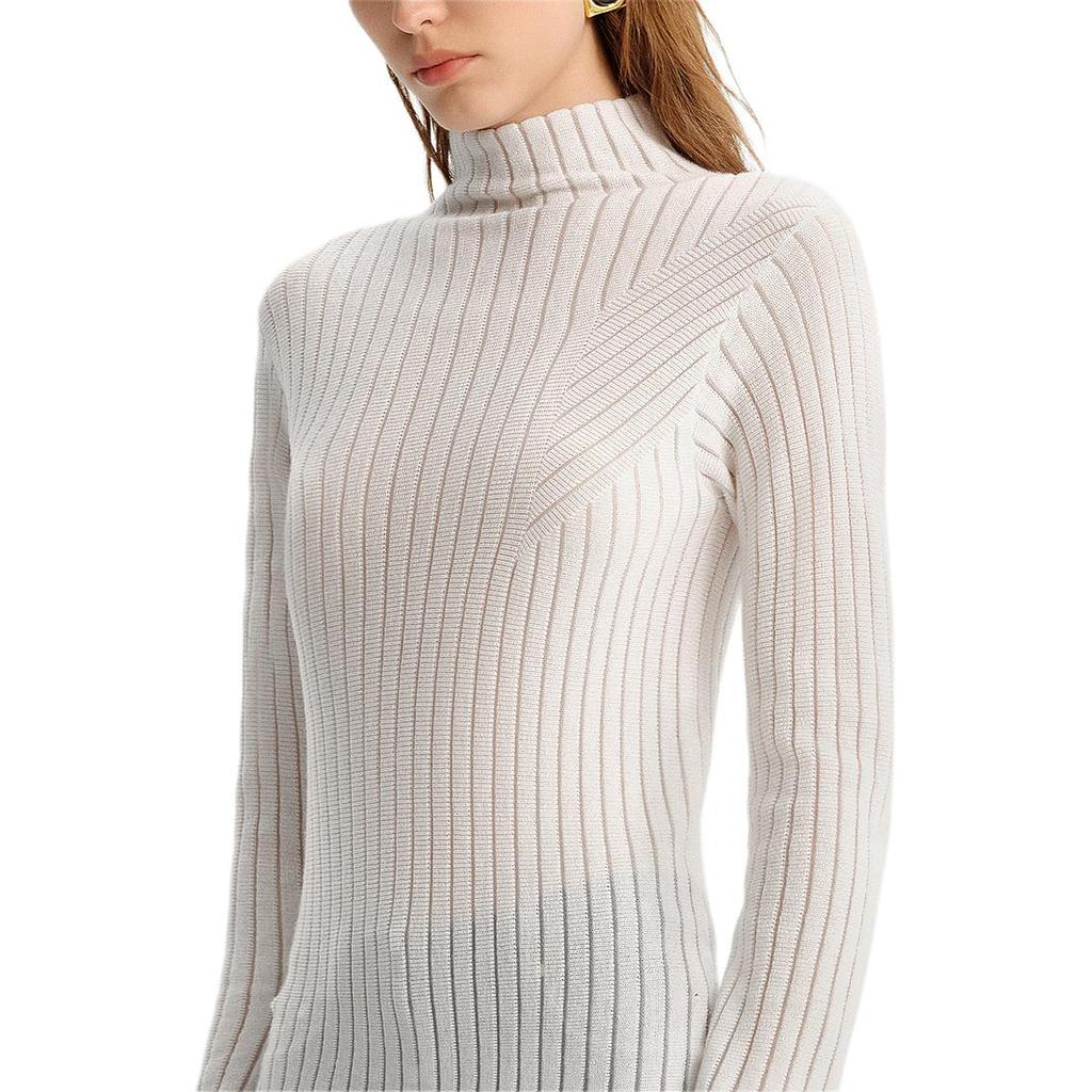 Karl Lagerfeld Outdoor Commuting Party Lightweight Luxury Wool Chunky Ribbed Knit Long Sleeve Pullover Slim Fit Sweater Women sweater 246L2051106