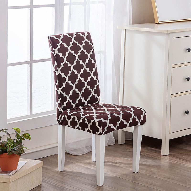 New Color High Gram Heavy Printing Elastic Backrest Integrated Chair Cover Household Hotel Anti-Fouling Dining Table Chair Cover