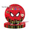 Spider-Man Themed Kids' Party Set: Disposable Plates, Napkins, Tablecloth, and Cutlery