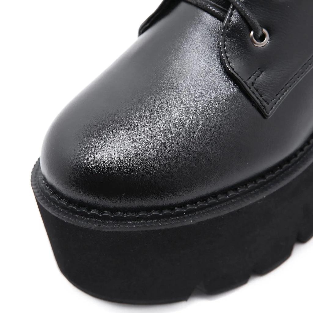 8cm Heels 2024 Large Chain Thick Bottom Waterproof Platform Women's Shoes Thick High Heels Short Women's Boots Lhx