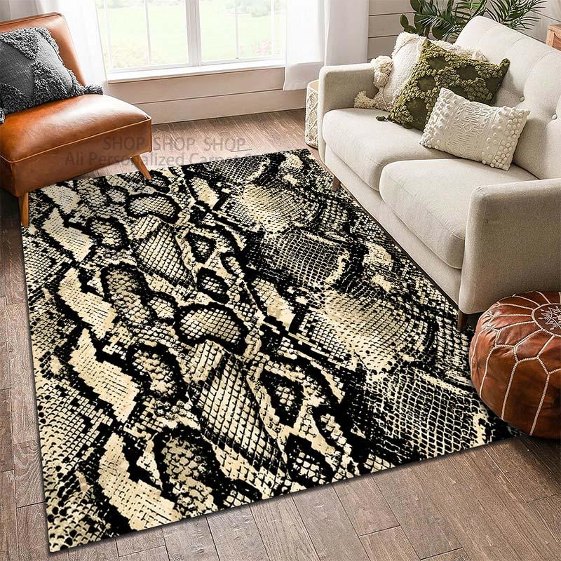 

Multi-Size Python Skin Texture Pattern Carpet for Living Room Bedroom Sofa Home Decor Non-slip Floor Mat Large Size 40x60cm