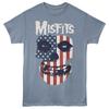 The Misfits Weißes Logo Amerikanische Flagge Totenkopf Gesicht Herren T-Shirt Punk Merch Unisex T-Shirt