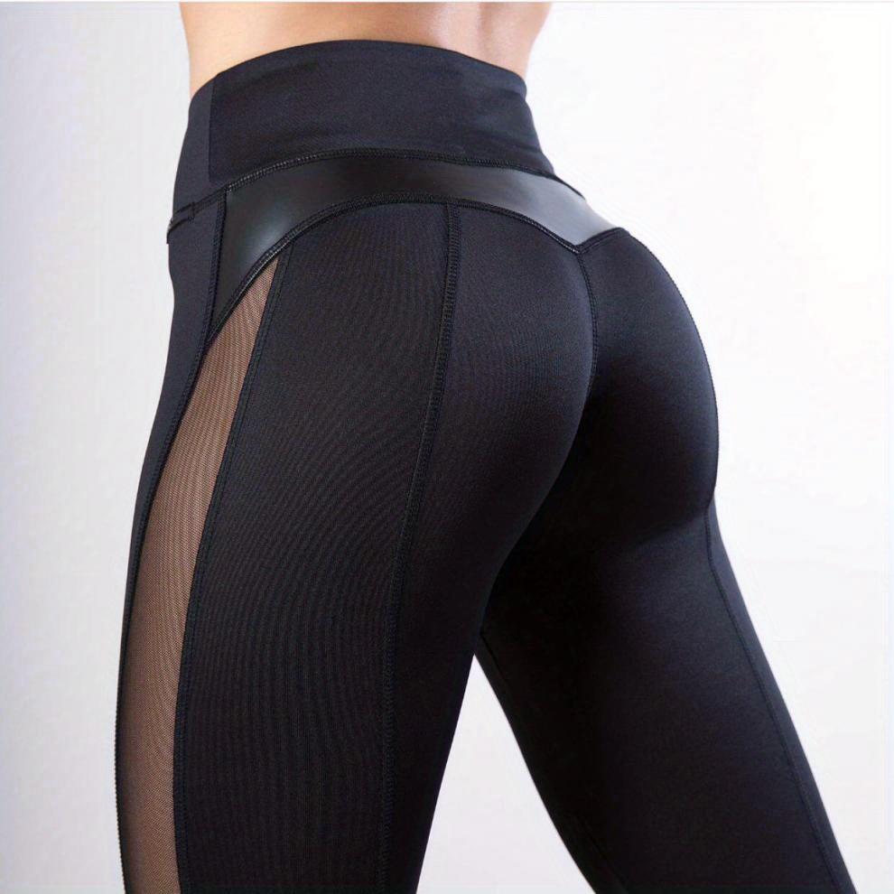 Black All-season Machine-washable Fitness Clothing, Yoga Leggings, Sportswear, with Smooth Design, Smooth Texture, Elegant Style and Breathable